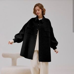 Nap NWT Black Oversized Wool and Alpaca Jacket Size M
